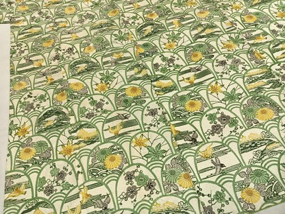平和屋着物●上質な小紋　紅型　花鳥文　暈し染め　大丸扱い　正絹　逸品　AABI8888fy