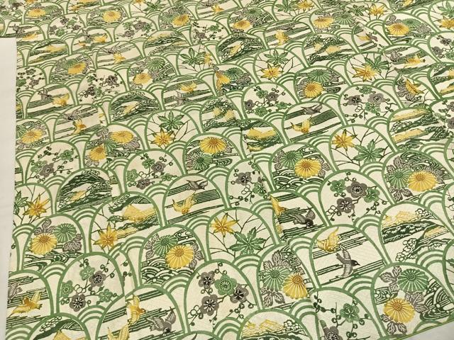 平和屋着物●上質な小紋　紅型　花鳥文　暈し染め　大丸扱い　正絹　逸品　AABI8888fy
