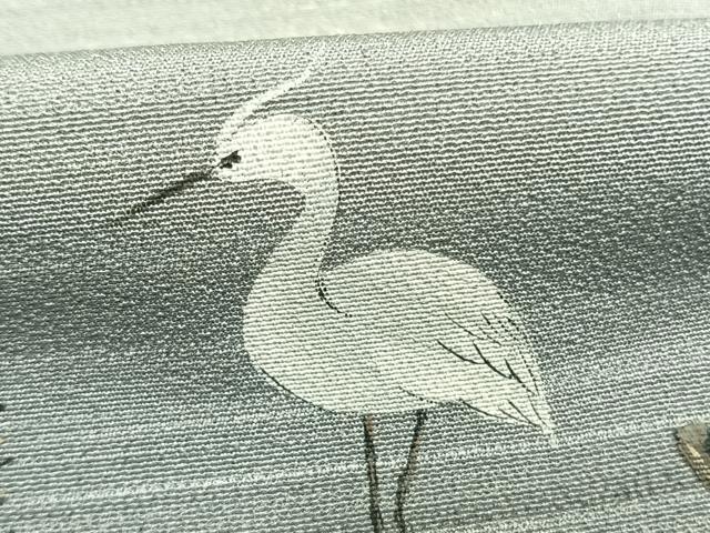 平和屋着物●訪問着　作家物　手描き　鷺　風景文　暈し染め　正絹　逸品　未使用　AABI8889fy