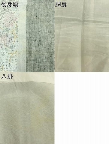 平和屋着物●本場結城紬　重要無形文化財　100亀甲　草花間道　正絹　逸品　AABI8890fy