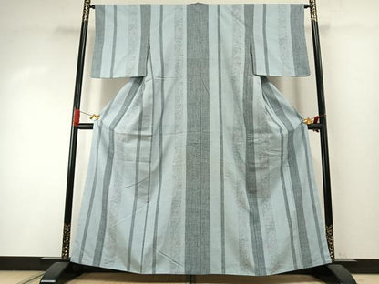 平和屋着物●本場結城紬　重要無形文化財　100亀甲　草花間道　正絹　逸品　AABI8890fy