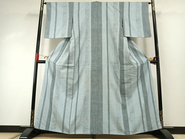 平和屋着物●本場結城紬　重要無形文化財　100亀甲　草花間道　正絹　逸品　AABI8890fy