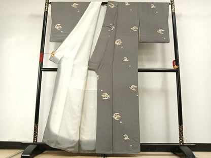 平和屋着物●上質な小紋　松竹梅　金彩　正絹　逸品　AABI8891fy
