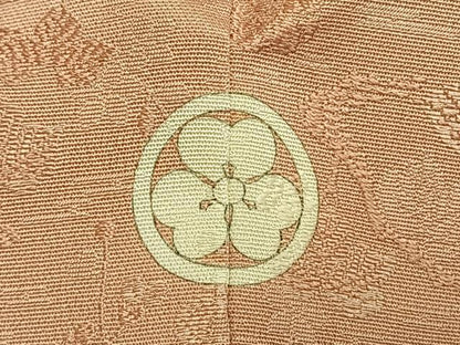 平和屋着物●中井淳夫　色無地　枝梅桐地紋　水柿色　正絹　逸品　AABI8892fy
