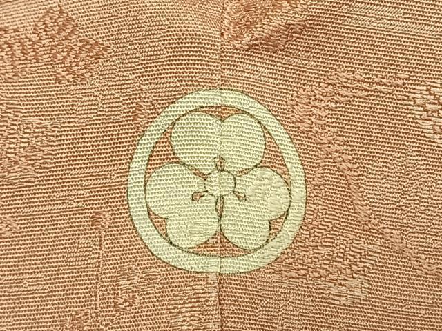 平和屋着物●中井淳夫　色無地　枝梅桐地紋　水柿色　正絹　逸品　AABI8892fy