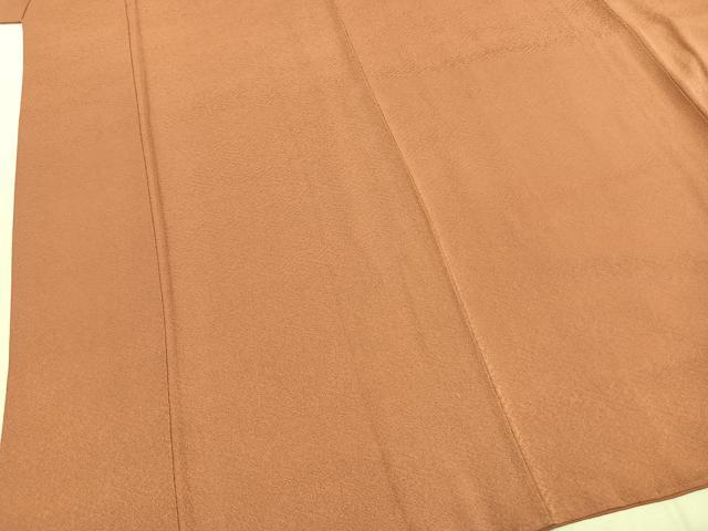 平和屋着物●上質な色無地　纁色　正絹　逸品　AABI8894fy