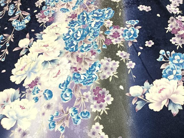 平和屋着物●豪華振袖　刺繍　草花文　暈し染め　銀糸　正絹　逸品　AABI8897fy