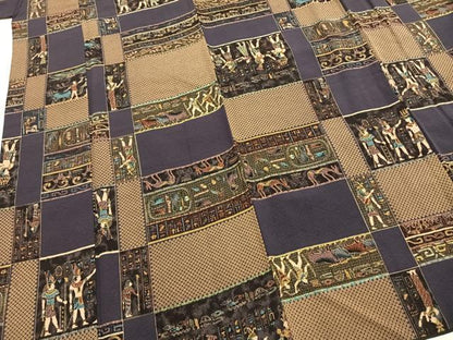平和屋着物●上質な小紋　エジプト壁画文様　正絹　逸品　AABI8898fy