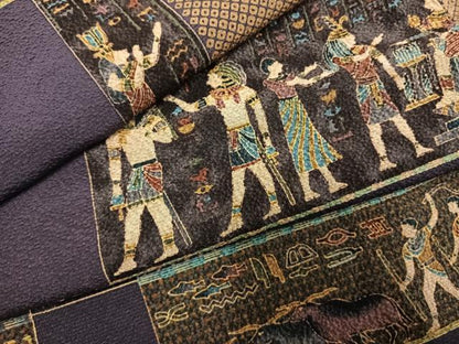 平和屋着物●上質な小紋　エジプト壁画文様　正絹　逸品　AABI8898fy