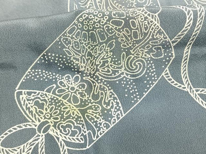 平和屋着物●男性　長襦袢　袷　手描き　風景文　暈し染め　正絹　逸品　AABI8899fy