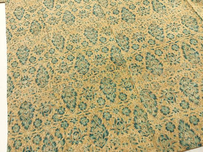 平和屋着物●上質な小紋　更紗花文　鬼しぼ縮緬　正絹　逸品　AABI8901fy