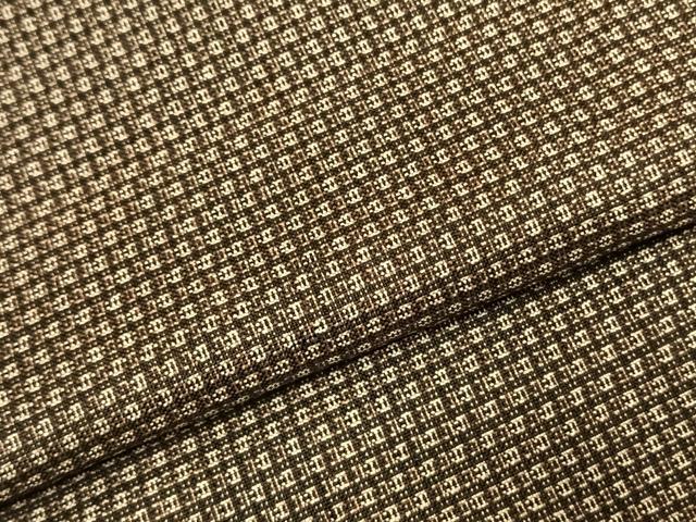 平和屋着物●男性　紬　アンサンブル　幾何学文様　正絹　逸品　AABI8904fy