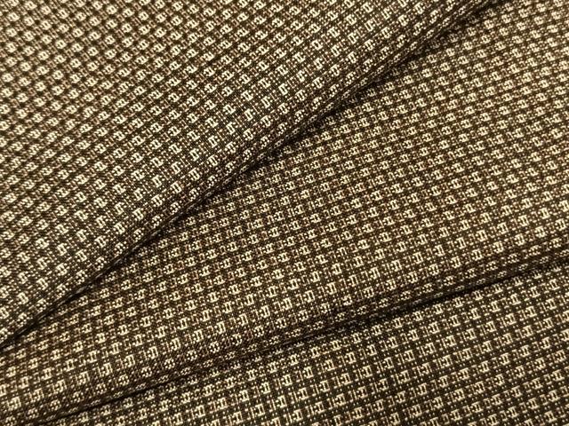 平和屋着物●男性　紬　アンサンブル　幾何学文様　正絹　逸品　AABI8904fy