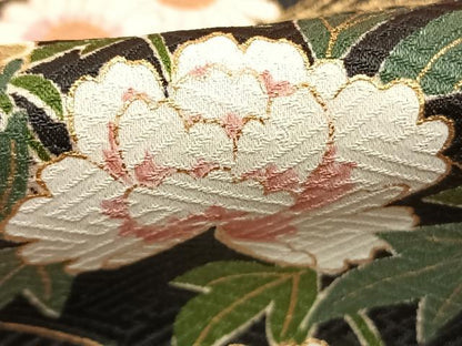 平和屋着物●豪華振袖　草花文　暈し染め　金彩　正絹　逸品　AABI8906fy