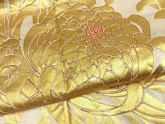 平和屋着物●豪華振袖　駒刺繍　乱菊　金彩　正絹　逸品　AABI8907fy