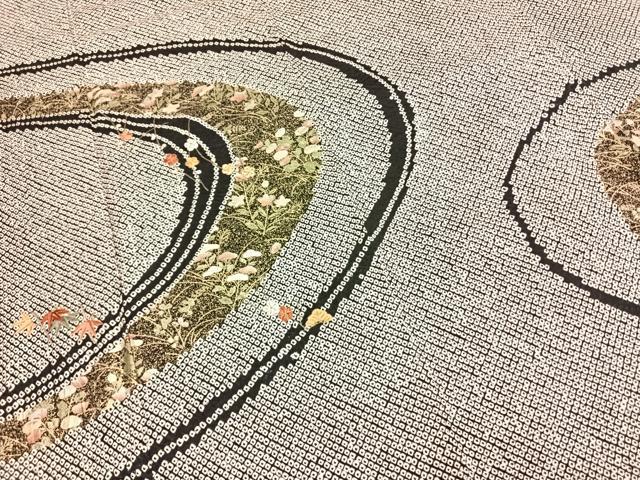 平和屋着物●訪問着　総絞り　駒刺繍　松竹梅　金糸　金彩　正絹　逸品　AABI8911fy