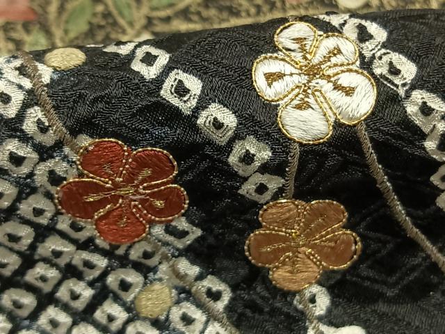 平和屋着物●訪問着　総絞り　駒刺繍　松竹梅　金糸　金彩　正絹　逸品　AABI8911fy