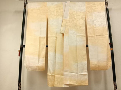 平和屋着物●振袖用長襦袢 袷 舞花地紋 暈し染め 近鉄扱い 正絹 逸品 AABI8914fy