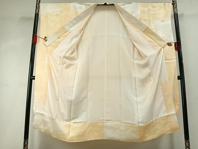 平和屋着物●振袖用長襦袢 袷 舞花地紋 暈し染め 近鉄扱い 正絹 逸品 AABI8914fy