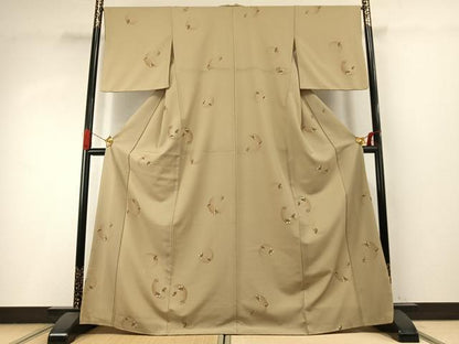 平和屋着物●小紋 舞花文 洗える着物 AABI8918fy
