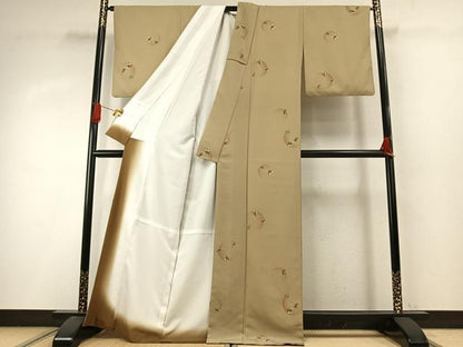 平和屋着物●小紋 舞花文 洗える着物 AABI8918fy