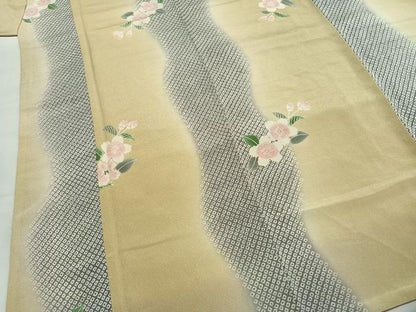 平和屋着物●上質な小紋　草花文　暈し染め　正絹　逸品　AABI8919fy
