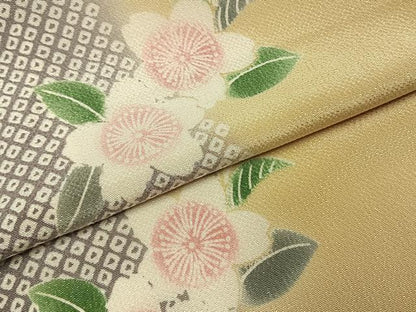 平和屋着物●上質な小紋　草花文　暈し染め　正絹　逸品　AABI8919fy