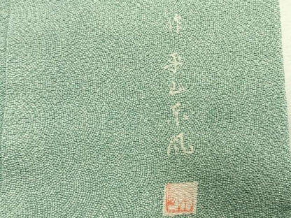 平和屋着物●平山本風 江戸小紋 鮫小紋柄 鬼しぼ縮緬 正絹 逸品 未使用 AABI8920fy