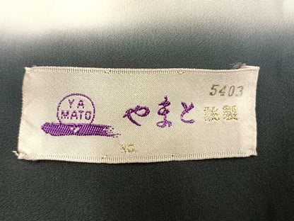 平和屋着物●訪問着 総絞り 舞花文 暈し染め 黒地 やまと誂製 正絹 逸品 AABI8921fy