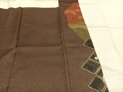 平和屋着物●訪問着 絞り 草花文 金彩 正絹 逸品 AABI8923fy