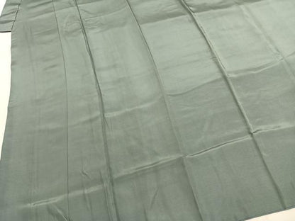 平和屋着物●男性 色無地 千草色 正絹 逸品 AABI8934fy