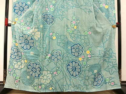 平和屋着物●豪華振袖 総絞り 舞花文 正絹 逸品 AABI8940fy