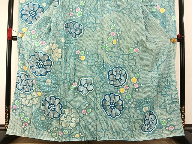 平和屋着物●豪華振袖 総絞り 舞花文 正絹 逸品 AABI8940fy