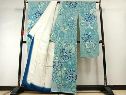 平和屋着物●豪華振袖 総絞り 舞花文 正絹 逸品 AABI8940fy