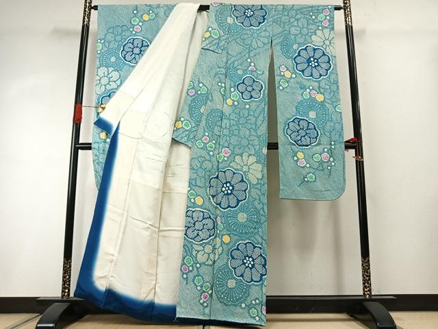 平和屋着物●豪華振袖 総絞り 舞花文 正絹 逸品 AABI8940fy