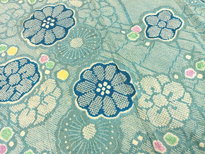 平和屋着物●豪華振袖 総絞り 舞花文 正絹 逸品 AABI8940fy