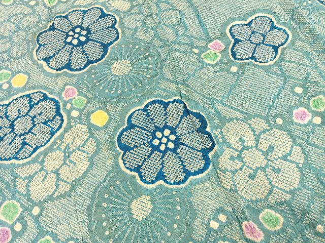 平和屋着物●豪華振袖 総絞り 舞花文 正絹 逸品 AABI8940fy
