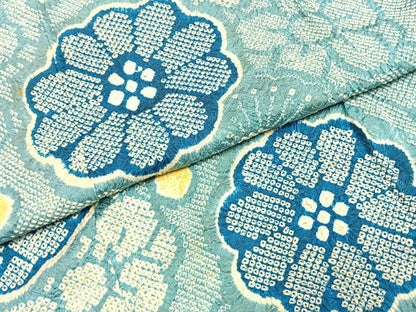 平和屋着物●豪華振袖 総絞り 舞花文 正絹 逸品 AABI8940fy