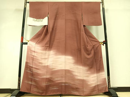平和屋着物●訪問着 霞文 暈し染め 反端付き 正絹 逸品 AABI8942fy