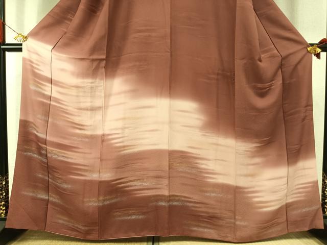 平和屋着物●訪問着 霞文 暈し染め 反端付き 正絹 逸品 AABI8942fy