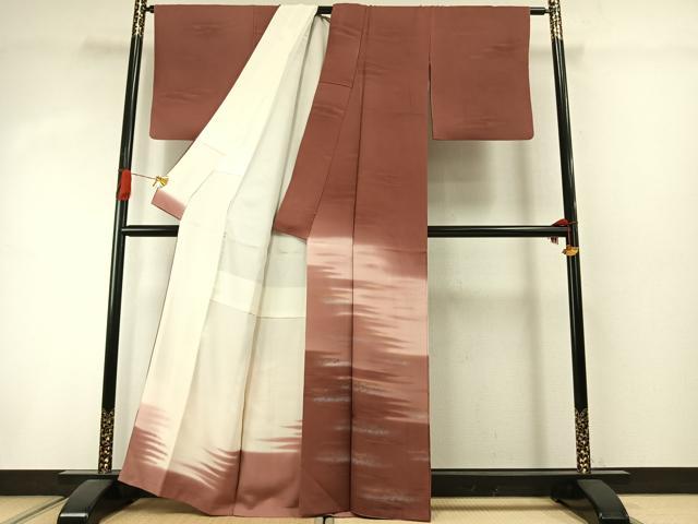 平和屋着物●訪問着 霞文 暈し染め 反端付き 正絹 逸品 AABI8942fy