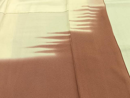 平和屋着物●訪問着 霞文 暈し染め 反端付き 正絹 逸品 AABI8942fy