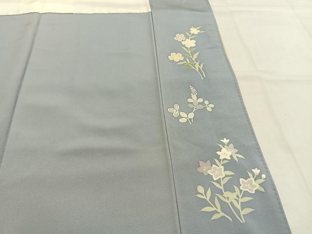 平和屋着物●訪問着 駒刺繍 扇面花文 金彩 正絹 逸品 未使用 AABI8944fy