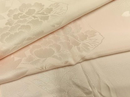 平和屋着物●振袖用長襦袢　無双仕立て　舞桜地紋　暈し染め　半衿刺繍　正絹　逸品　AABI8946fy