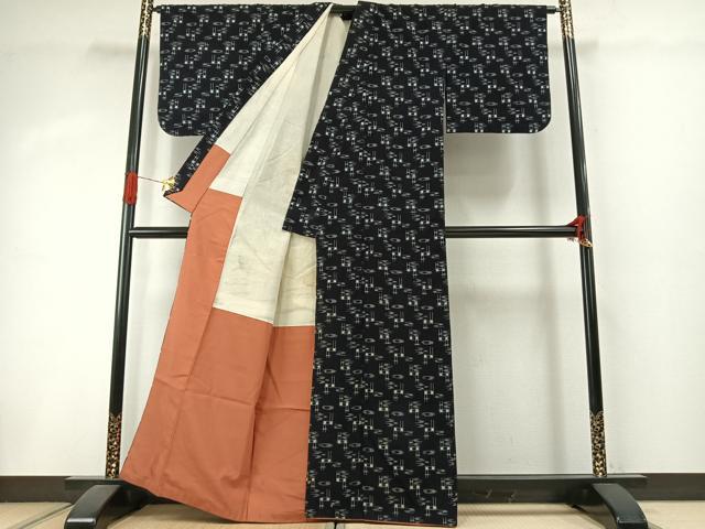 平和屋着物●久留米絣　琉球絣　綿　逸品　AABI8949fy