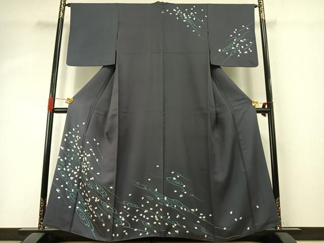 平和屋着物●訪問着 舞桜文 正絹 逸品 AABI8950fy