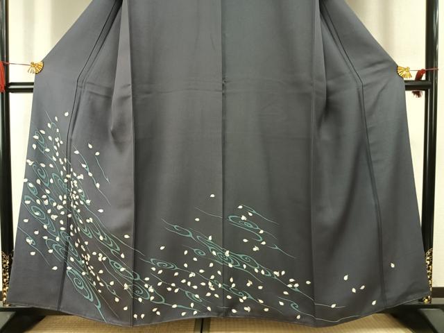 平和屋着物●訪問着 舞桜文 正絹 逸品 AABI8950fy