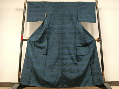 平和屋着物●上質な紬 幾何学文様 伊勢丹扱い 正絹 逸品 AABI8951fy