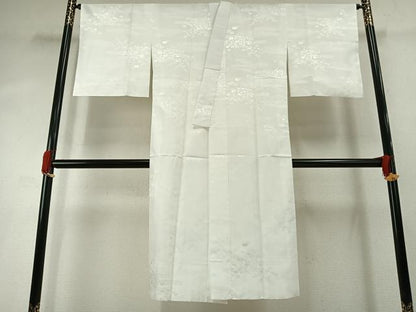 平和屋着物●長襦袢 袷 草花地紋 洗える着物 未使用 AABI8958fy