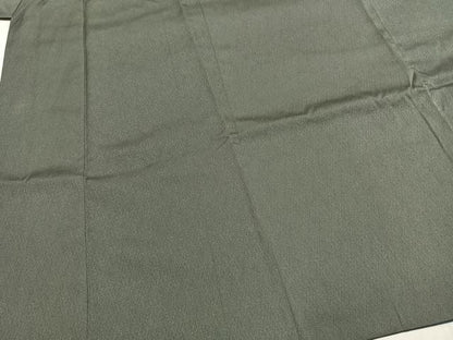 平和屋着物●男性　お召　アンサンブル　着物：青鈍色　羽織：岩井茶色　高島屋扱い　正絹　逸品　AABI8960fy
